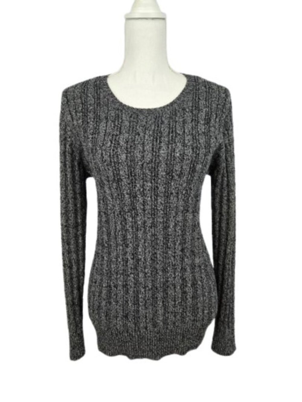 St. John's Bay Gray Marled Ribbed Sweater XL
